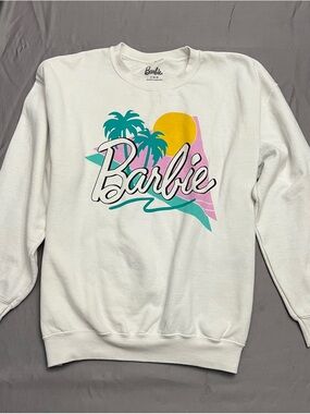 Barbie White Retro Palm Graphic Sweatshirt